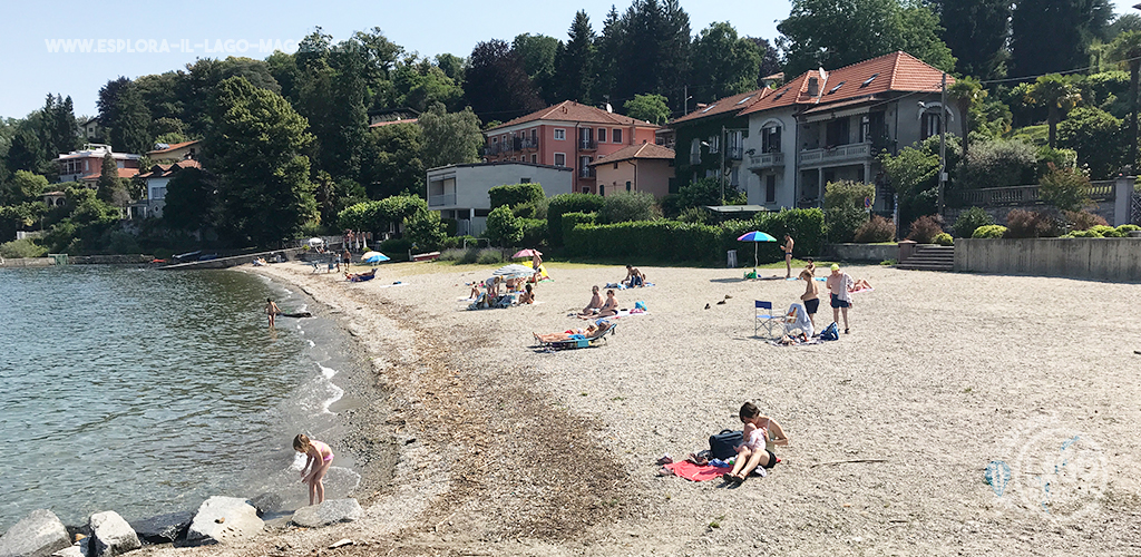 Spiaggia di Reno a Leggiuno sul Lago Maggiore